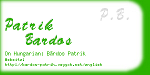 patrik bardos business card